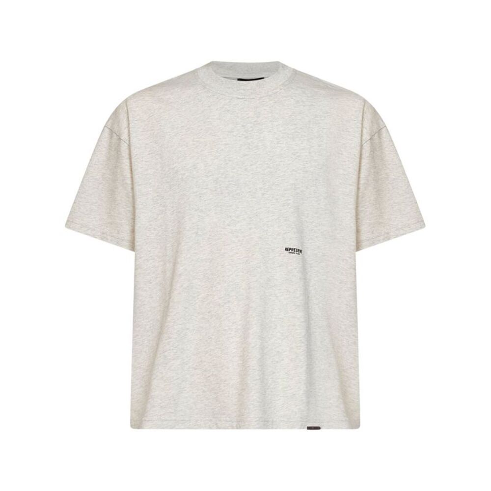 Represent Men Cream Cotton Micro Owners Club T-Shirt<Br/>